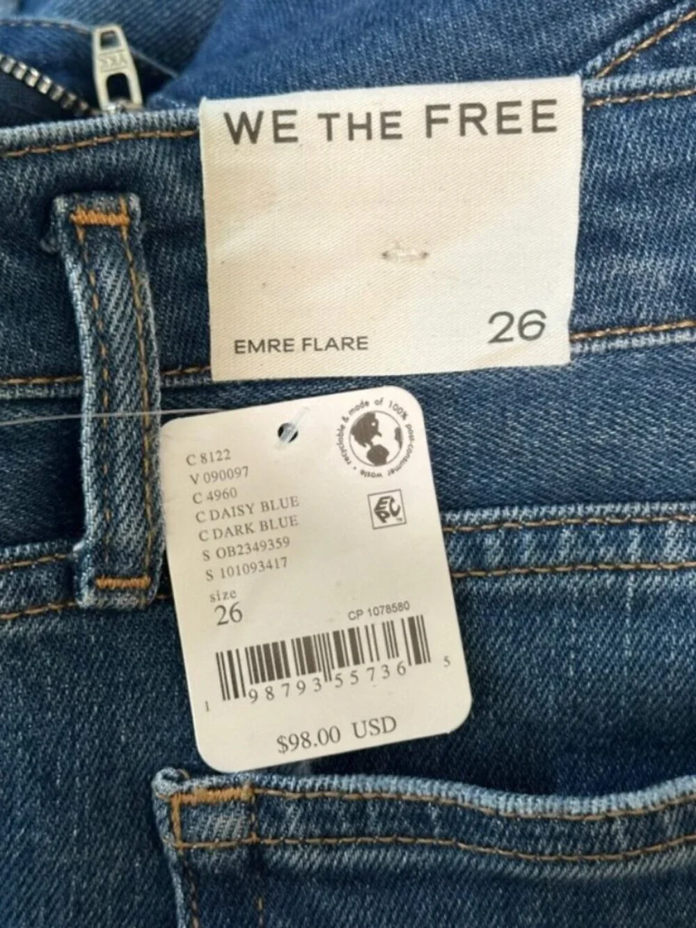 FREE PEOPLE We The Free Emre Low Rise Flare Jeans 26 NWT